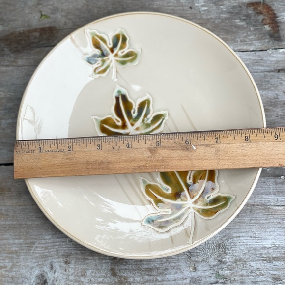 Pier 1 autumn leaves stoneware salad plate hand painted new - Picture 4 of 6